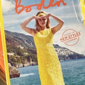 ☀️ Boden yellow lace broderie dress like new 6 long